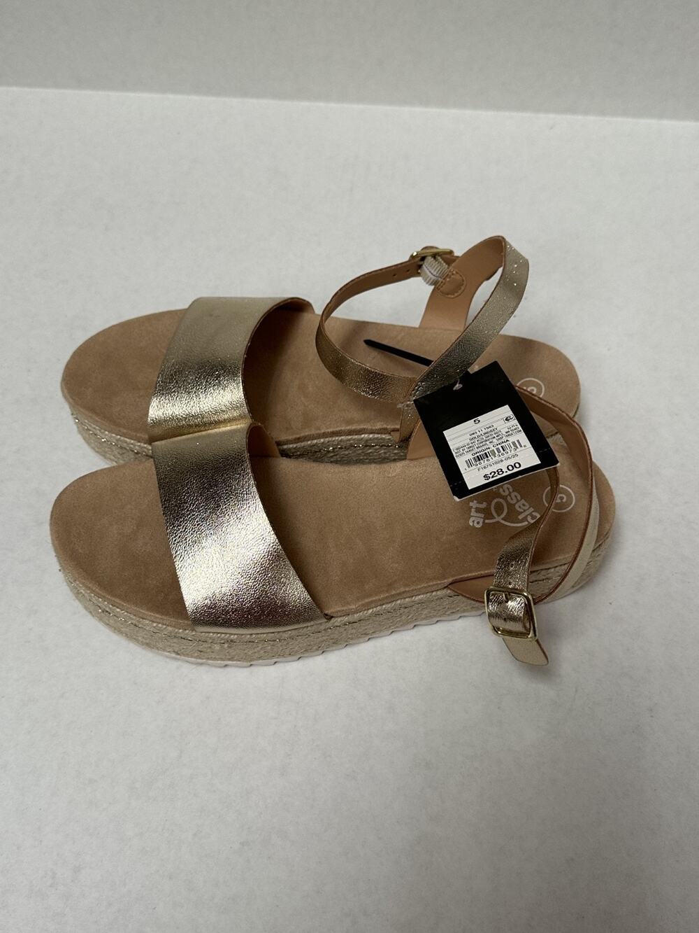 art class Kids' Girls Lindsey Platform Espadrille Sandals Gold Size 5